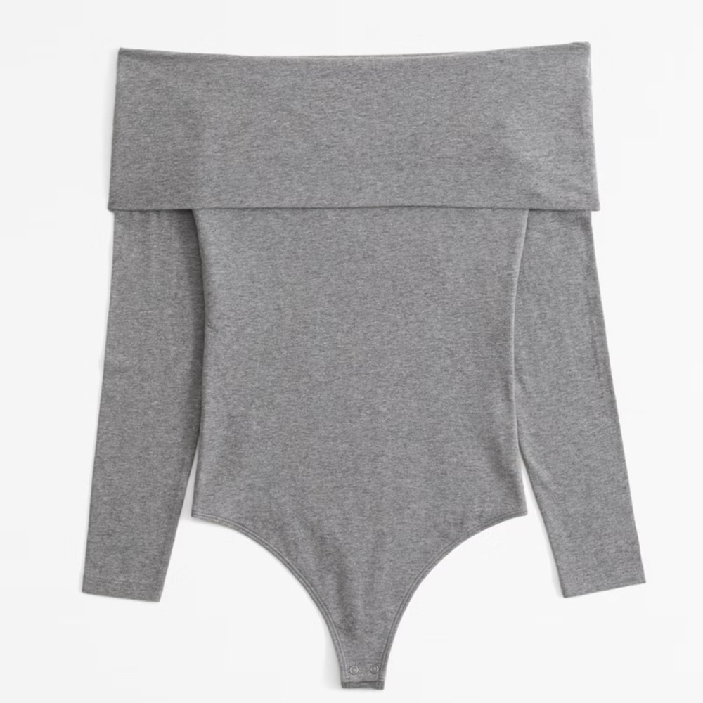 A&F Gray Off-Shoulder Bodysuit